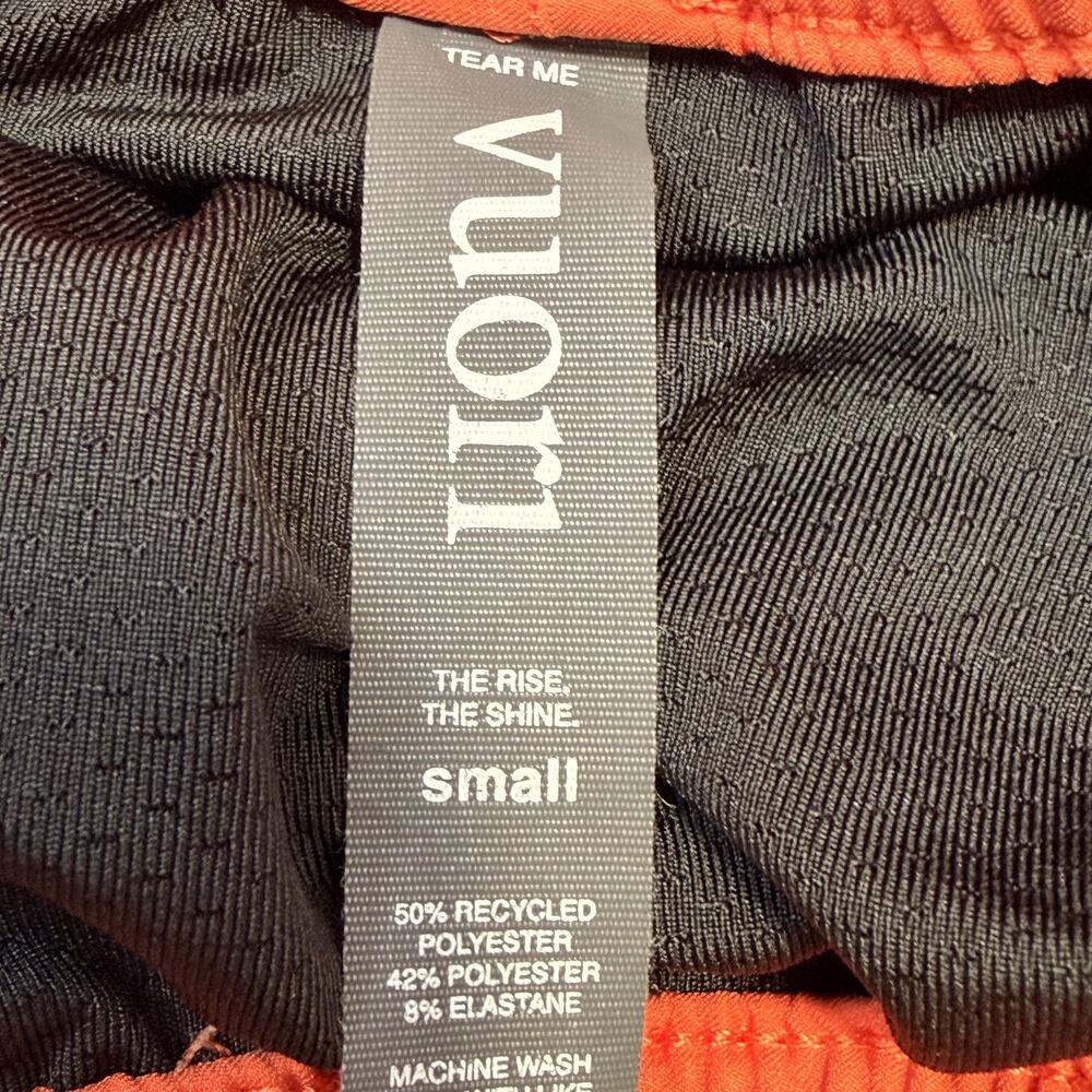Vuori Shorts Womens Small Orange The Rise The Shine Lined Running Athletic VW304 - Picture 8 of 16